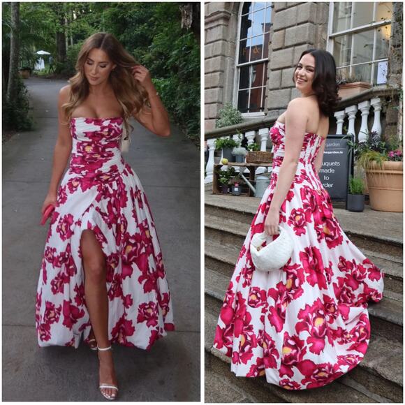 Aje Behold Floral Bubble Hem Maxi Gown US 2 - Picture 11 of 13